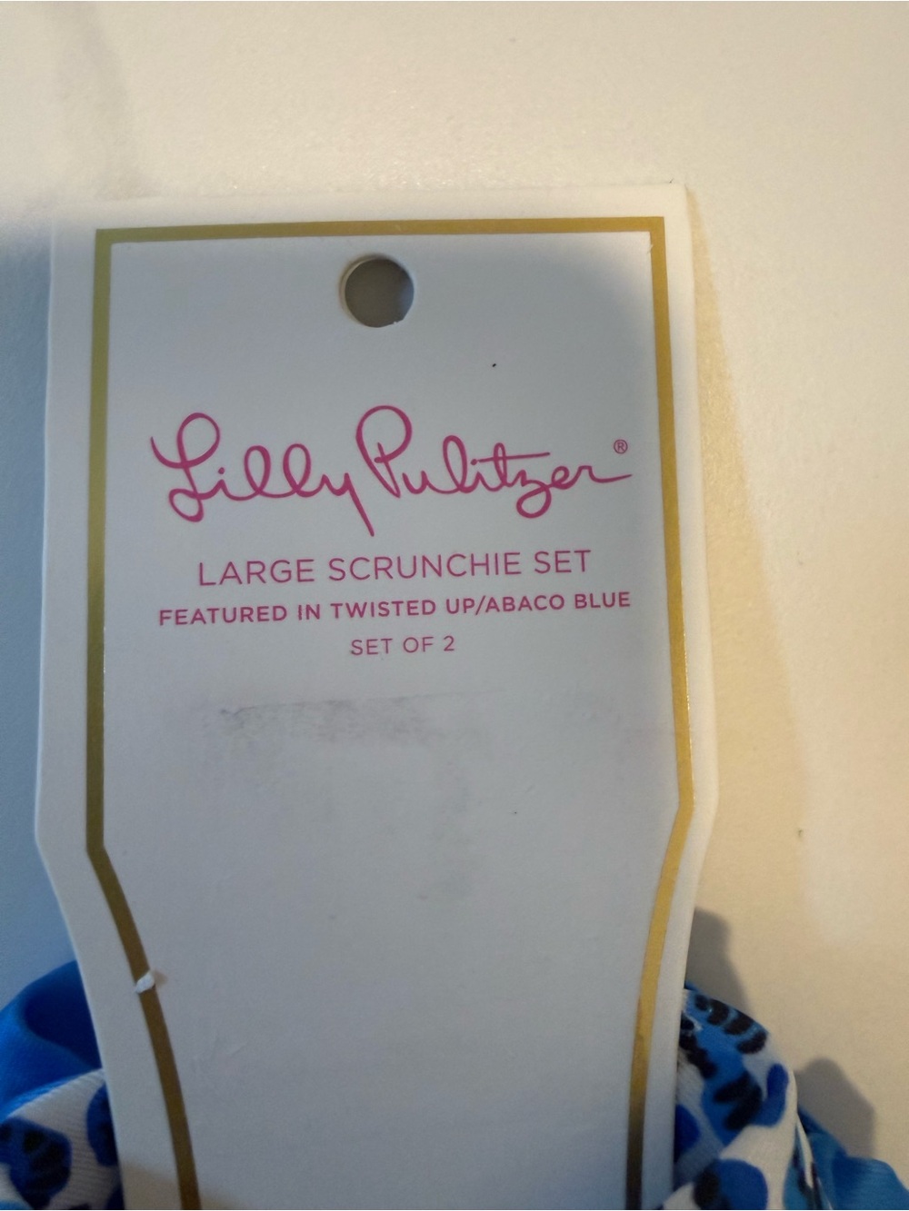 Lilly Pulitzer 2-Pack Satin Scrunchies, Twisted Up/Abaco Blue - Picture 6 of 6